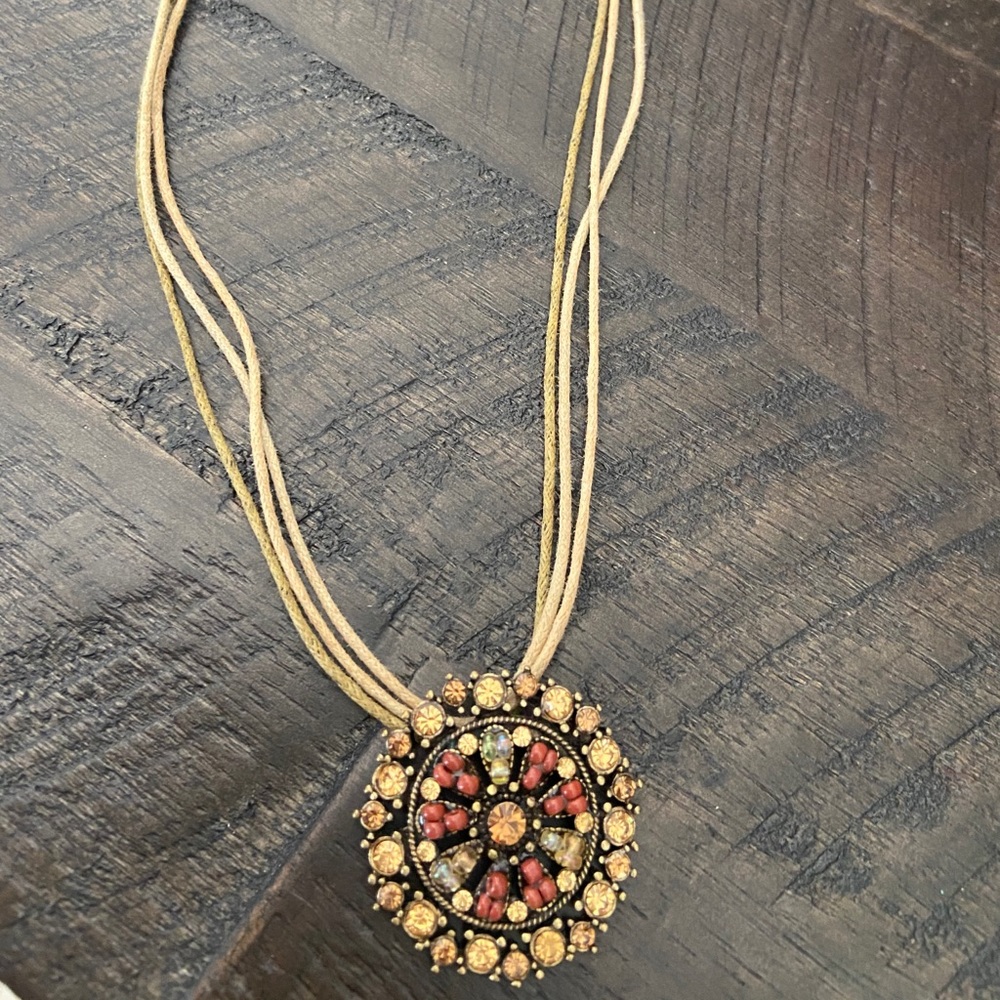 LIA SOPHIA 3 Cord Pendant Necklace